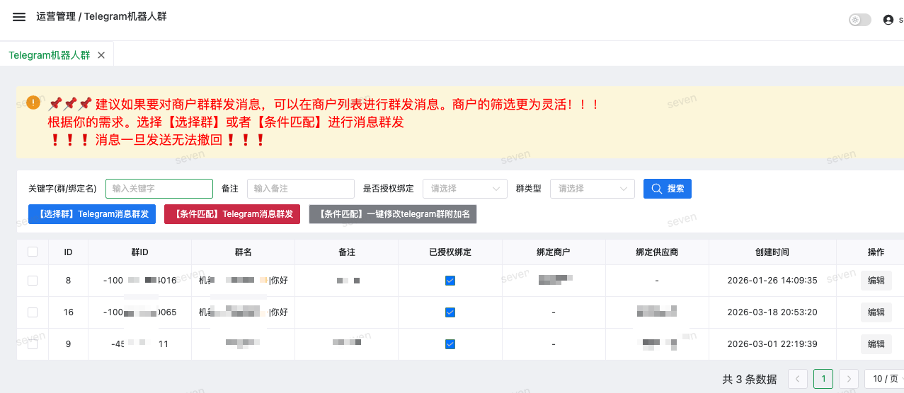群授权列表界面