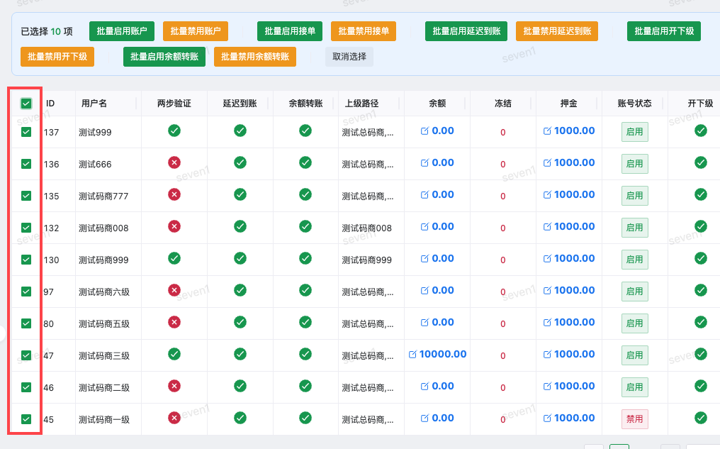 批量操作工具栏截图